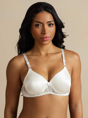 White mulberry silk classic full bra with adjustable straps.