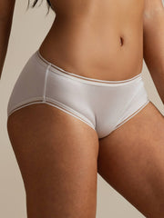 Gray mulberry silk seamless panty with ultra-smooth mesh edge detail.