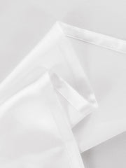 White 19Momme Mulberry Silk Seamless Flat Sheet, showing smooth fabric and folded edge.