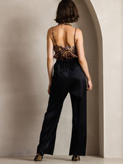 19Momme Silk Wide Leg Women's Pants with Elastic Waist Design