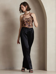 19Momme Silk Wide Leg Women's Pants with Elastic Waist Design