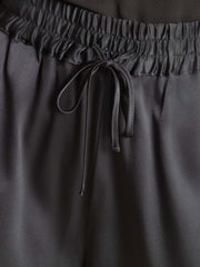 19Momme Silk Women’s High-Waist A-Line Shorts with Shirred Drawstring Waist