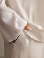 19Momme Washable Silk Long Sleeve Notch Collar Women's Pajamas Set
