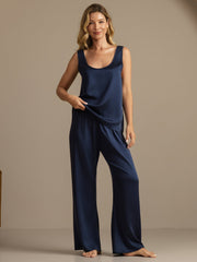 19Momme Washable Silk Tank Top & Wide Leg Pants Set