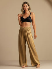 19Momme Washable Silk Wide Leg Women's Sleep Pants with Elastic Waist