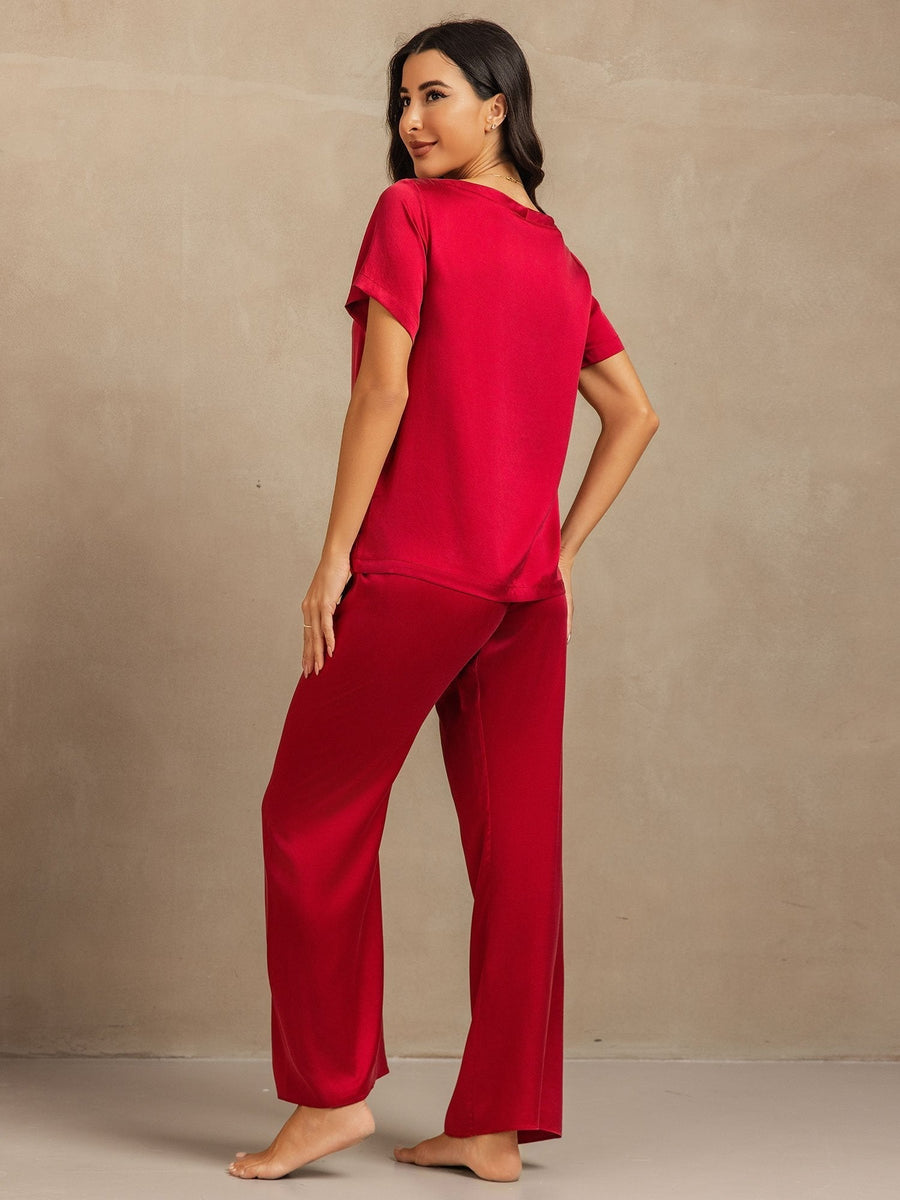 19Momme Women's Washable Silk Short Sleeve Pajamas Set