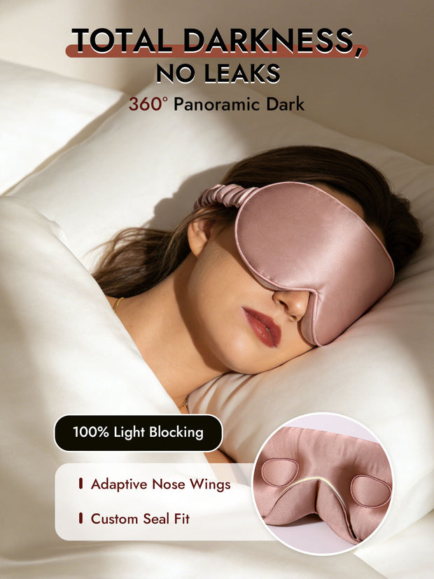 22 Momme 100% Mulberry Silk 3D Sleep Mask With Upgraded Nose Wings