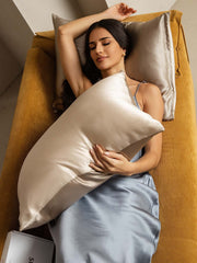 22Momme 100% Mulberry Silk Pillowcase - Two-tone Design