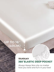 22Momme 4Pcs Silk Set Duvet Cover+Fitted Sheet+2x Pillowcases