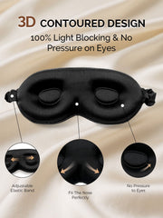 22Momme Pure Silk 3D Contoured Adjustable Eye Mask