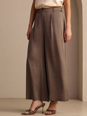 22Momme Silk Women’s High Waist Wide Leg Business Classic Pants With Pockets