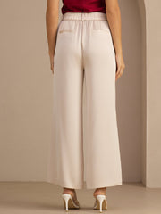 22Momme Silk Women’s High Waist Wide Leg Casual Pants With Pockets