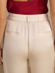 22Momme Silk Women’s High Waist Wide Leg Casual Pants With Pockets
