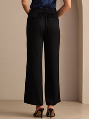 22Momme Silk Women’s High Waist Wide Leg Casual Pants With Pockets