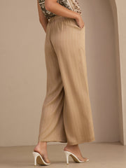 22Momme Silk Women's High Waist Wide Leg Long Pants With Pockets