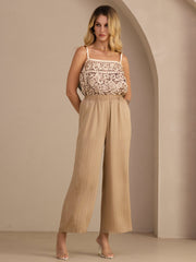 22Momme Silk Women's High Waist Wide Leg Long Pants With Pockets