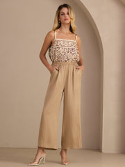 22Momme Silk Women's High Waist Wide Leg Long Pants With Pockets