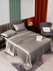 25Momme Silk 4Pcs Set Fitted&Flat Sheets+2x Pillowcases
