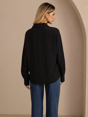 26Momme 100% Mulberry Silk Button Up Long Sleeve Women's  Shirt