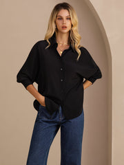 26Momme 100% Mulberry Silk Button Up Long Sleeve Women's  Shirt