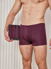 3Pcs Men‘s Pure Silk Boxer Briefs Underwear
