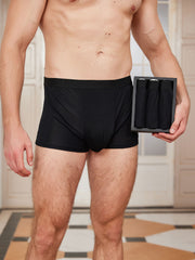 3Pcs Mens Pure Silk Boxer Briefs Underwear