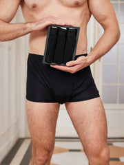 3Pcs Mens Pure Silk Boxer Briefs Underwear