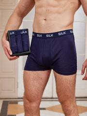 3Pcs Men‘s Ultra Soft Comfy Pure Silk Boxer Underwear