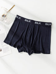 3Pcs Men‘s Ultra Soft Comfy Pure Silk Boxer Underwear