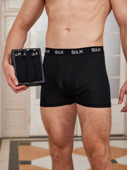 3Pcs Men‘s Ultra Soft Comfy Pure Silk Boxer Underwear