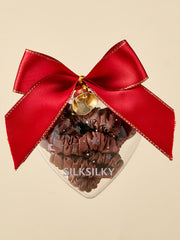 3Pcs Pure Silk Holiday Skinny Hair Scrunchie Ornament - 1cm
