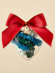 3Pcs Pure Silk Holiday Skinny Hair Scrunchie Ornament - 1cm