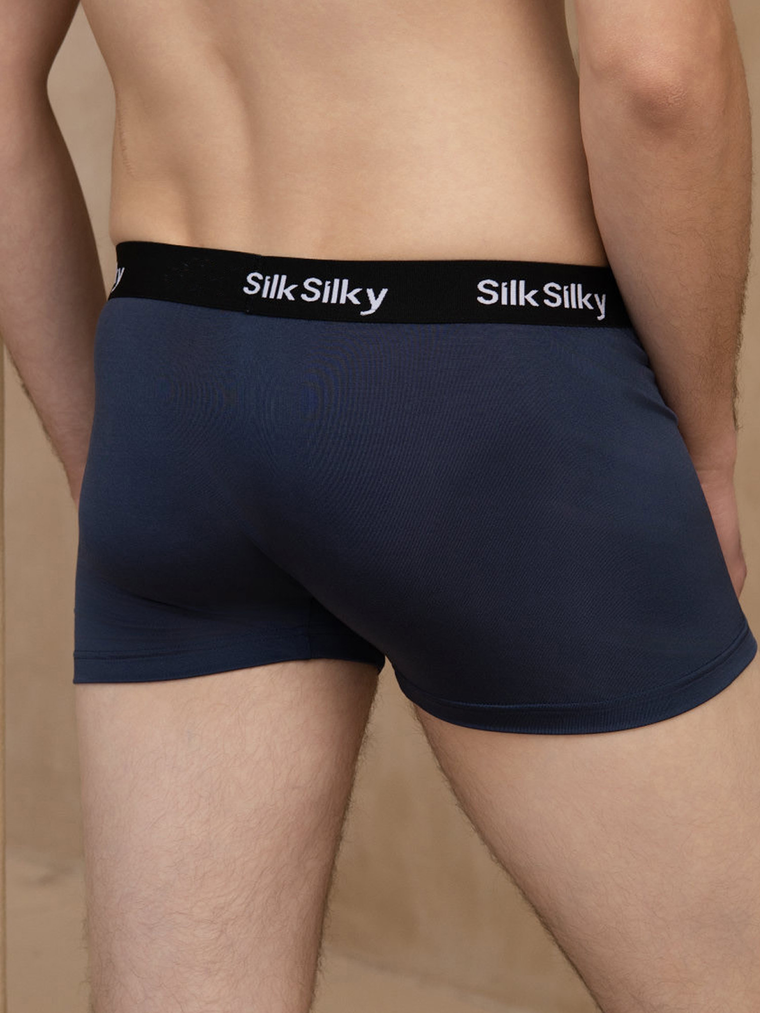 3Pcs Pure Silk Men's Comfort Breathable Boxer Brief Underwear