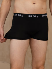 3Pcs Pure Silk Men's Comfort Breathable Boxer Brief Underwear