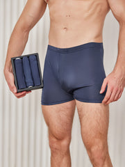 3Pcs Pure Silk Open Front Boxer Briefs for Men