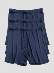 3Pcs Pure Silk Open Front Boxer Briefs for Men