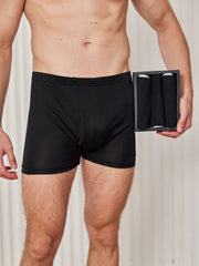 3Pcs Pure Silk Open Front Boxer Briefs for Men