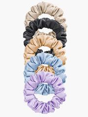 5Pcs Bundle Pure Silk Classic Hair Scrunchies - 2cm