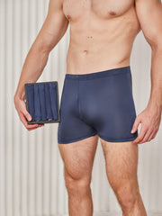 5Pcs Pure Silk Men‘s Boxer Briefs with Fly Opening