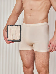 5Pcs Pure Silk Men‘s Boxer Briefs with Fly Opening