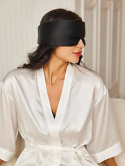 Adjustable Velcro Wrap-Around Silk Sleep Eye Mask