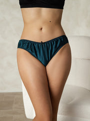 Clearance - 100% Mulberry Silk Classic Bikini Panty with Bow