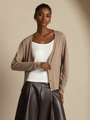 Clearance - 100% Mulberry Silk Women's V-Neck Long Sleeve Basic Cardigan