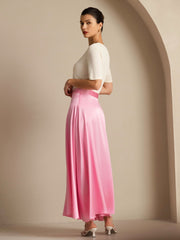 Clearance - 19Momme Silk A Line Maxi Skirt with Lining