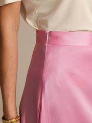 Clearance - 19Momme Silk A Line Maxi Skirt with Lining
