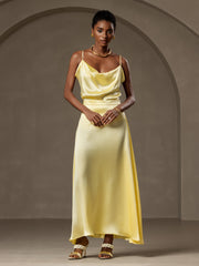 Clearance - 19Momme Silk A Line Maxi Skirt with Lining