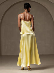 Clearance - 19Momme Silk A Line Maxi Skirt with Lining