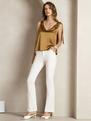Clearance - 19Momme Silk Bow-Tie V-Neck Tank Top