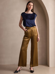 Clearance - 19Momme Silk High Waist Boot Cut Women's Pants