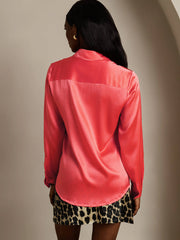 Clearance - 19Momme Silk Lapel Collar Long Sleeve Women's Shirt